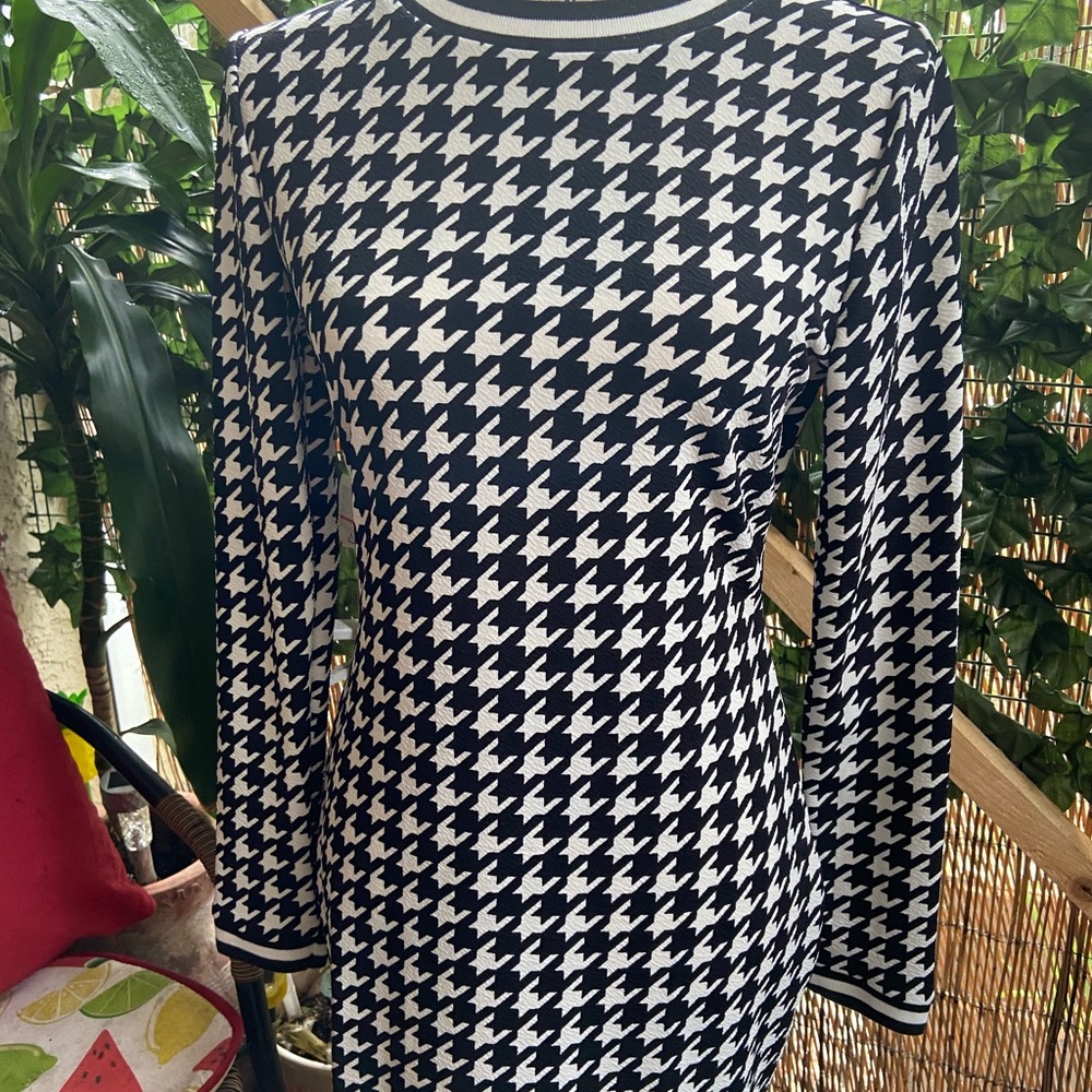 Classy Short BLACK AND WHITE CHECKERED DRESS